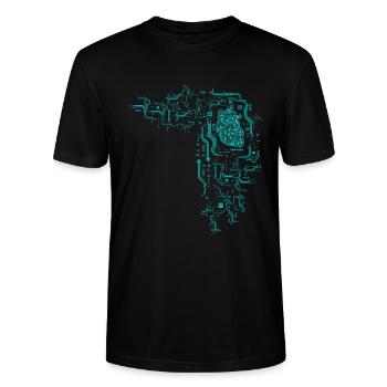 Informaticien programmeur informatique nerd geek - T-shirt bio CRAFTER Stanley Stella Unisexe - noir - Devant - Alina (178cm) & Michal (187cm)