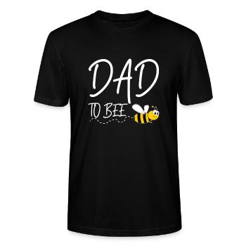T-shirt papa à abeille en attente de père papa 2021 - T-shirt bio CRAFTER Stanley Stella Unisexe - noir - Devant - Alina (178cm) & Michal (187cm)