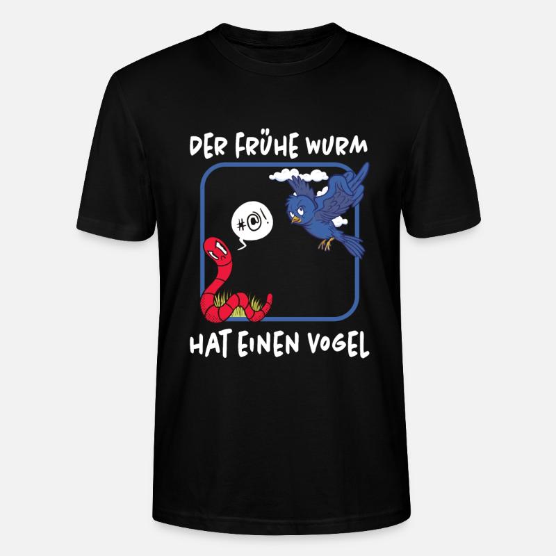 Frueh Wurm Vogel - Stanley/Stella Unisex Bio-T-Shirt CRAFTER - Schwarz