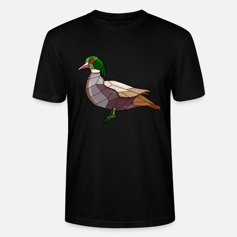 Ente geometrisch Vogel - Stanley/Stella Unisex Bio-T-Shirt CRAFTER - Schwarz