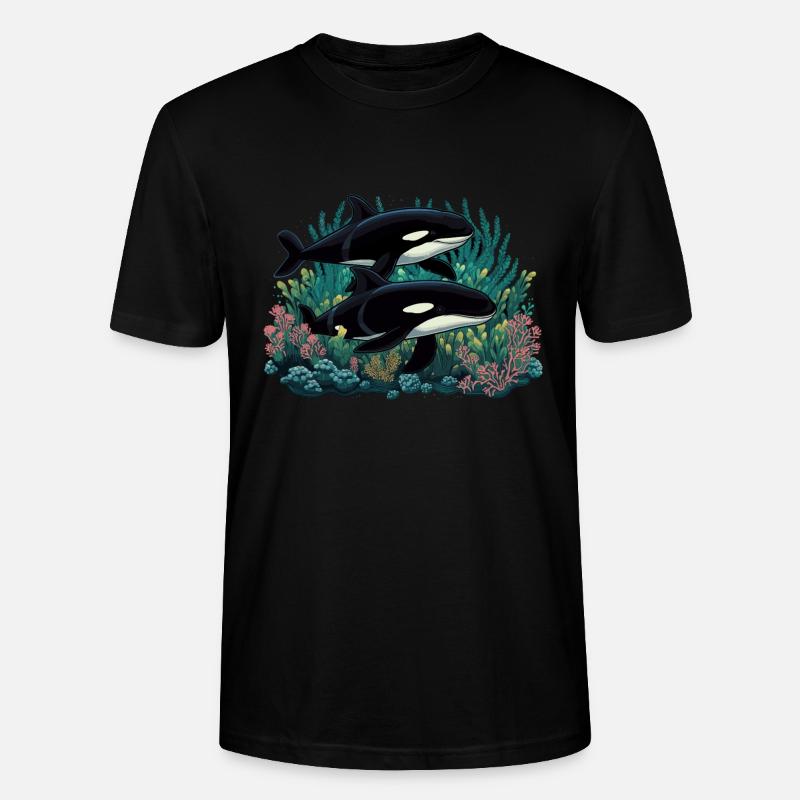 Orka Wal Killerwal Schwertwal - Stanley/Stella Unisex Bio-T-Shirt CRAFTER - Schwarz
