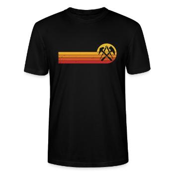 Dachdecker Zunftzeichen Dachdeckermeister - Stanley/Stella Unisex Bio-T-Shirt CRAFTER - Schwarz - Vorne - Alina (178cm) & Michal (187cm)