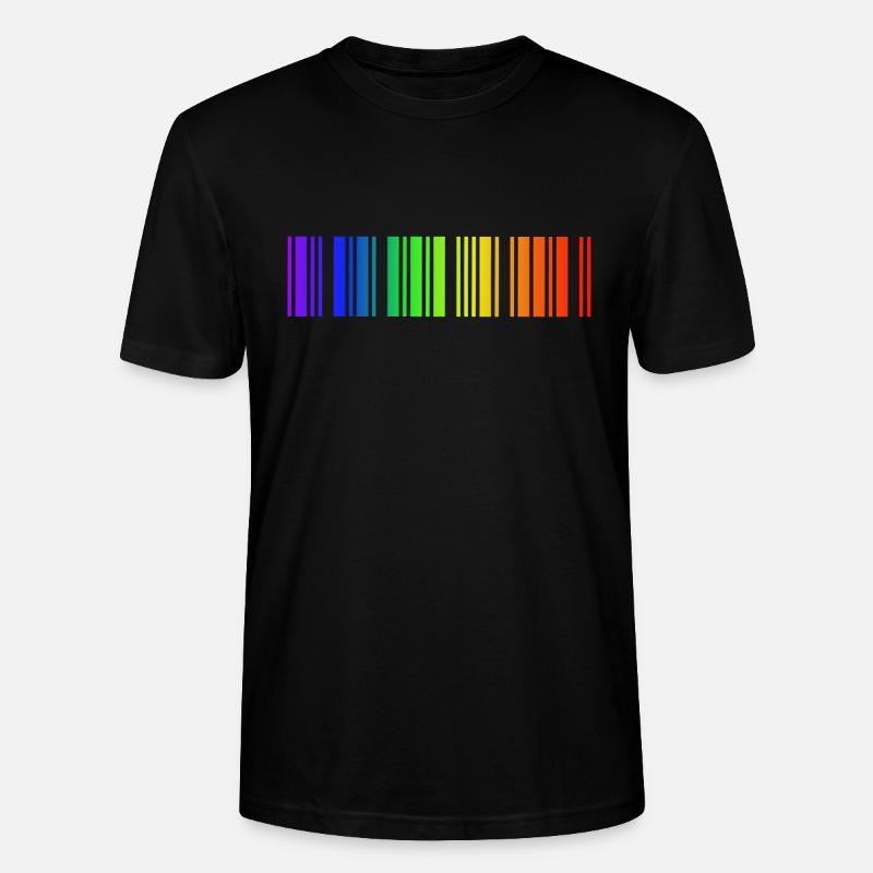 Regenbogen Strichcode, LGBT - Stanley/Stella Unisex Bio-T-Shirt CRAFTER - Schwarz