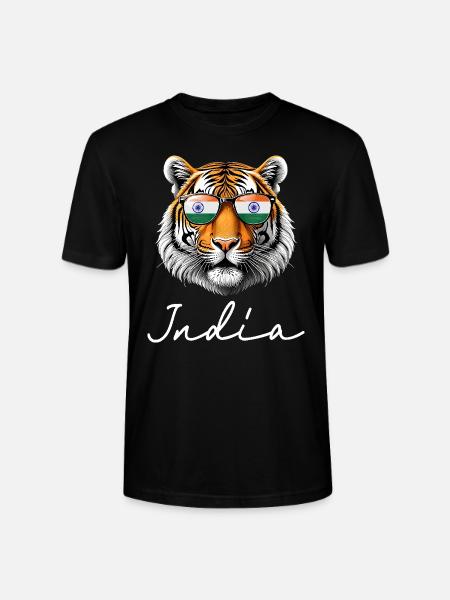 Souvenir Tiger Indianerflagge - Stanley/Stella Unisex Bio-T-Shirt CRAFTER - Schwarz