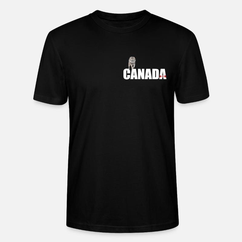 Le Canada avec Wolf - T-shirt bio CRAFTER Stanley Stella Unisexe - noir
