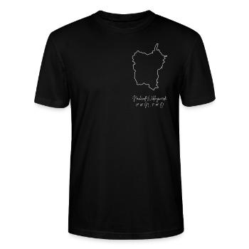 Nachrodt Outline White - Stanley/Stella CRAFTER Unisex Organic T-Shirt - black - Front - Alina (178cm) & Michal (187cm)