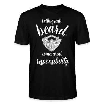 Avec une grande barbe vient une grande responsabilité - T-shirt bio CRAFTER Stanley Stella Unisexe - noir - Devant - Alina (178cm) & Michal (187cm)