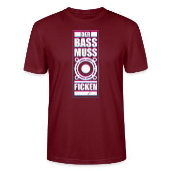 Techno ACID Psytrance La basse baise - T-shirt bio CRAFTER Stanley Stella Unisexe - bordeaux - Devant - Alina (178cm) & Michal (187cm)