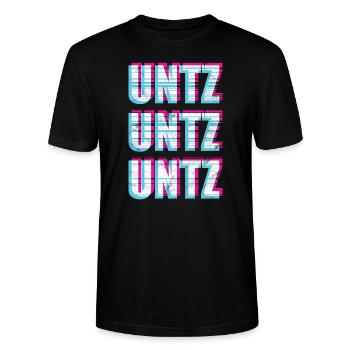 Underground Techno Rave UNTZ UNTZ UNTZ - Stanley/Stella Unisex Bio-T-Shirt CRAFTER - Schwarz - Vorne - Alina (178cm) & Michal (187cm)