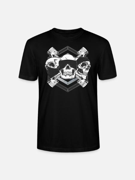 Crâne de motard - T-shirt bio CRAFTER Stanley Stella Unisexe - noir