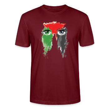 Free Palestine Freedom - Stanley/Stella CRAFTER Unisex Organic T-Shirt - burgundy - Front - Alina (178cm) & Michal (187cm)