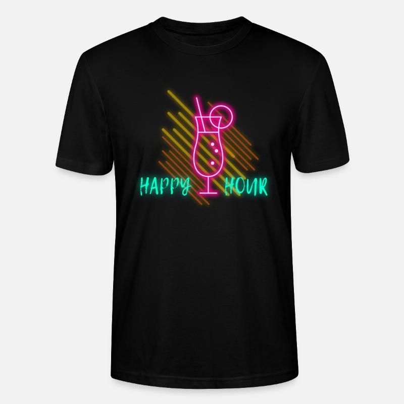 Happy Hour, Geschenk, Geschenkidee - Stanley/Stella Unisex Bio-T-Shirt CRAFTER - Schwarz