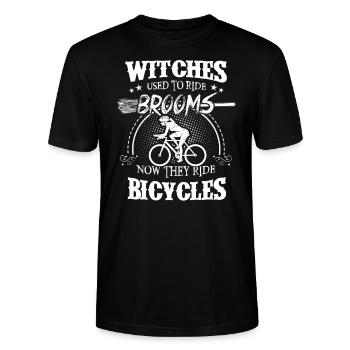 Rennrad Spruch Hexen Fahrräder Fahrrad - Stanley/Stella Unisex Bio-T-Shirt CRAFTER - Schwarz - Vorne - Alina (178cm) & Michal (187cm)
