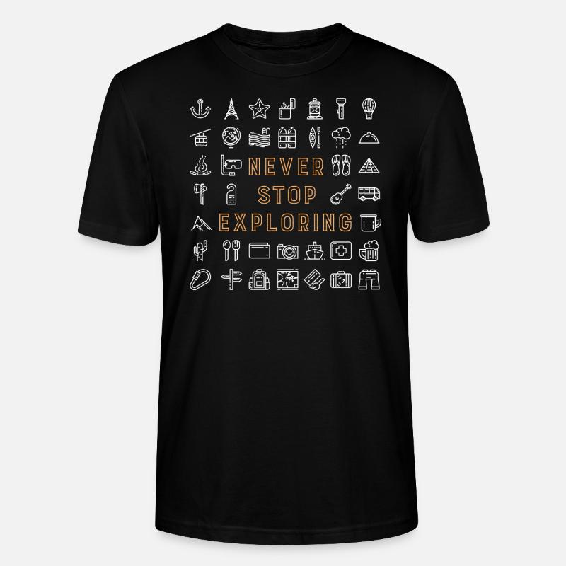 Never Stop Exploring - Stanley/Stella CRAFTER Unisex Organic T-Shirt - black