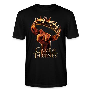 Game Of Thrones Logo Couronne - T-shirt bio CRAFTER Stanley Stella Unisexe - noir - Devant - Alina (178cm) & Michal (187cm)
