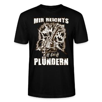 Wikingerzeit Nordmann Thors Hammer Valhalla - Stanley/Stella Unisex Bio-T-Shirt CRAFTER - Schwarz - Vorne - Alina (178cm) & Michal (187cm)