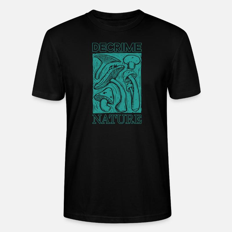 Decrime Nature Imprimé Champignon Élégant - T-shirt bio CRAFTER Stanley Stella Unisexe - noir