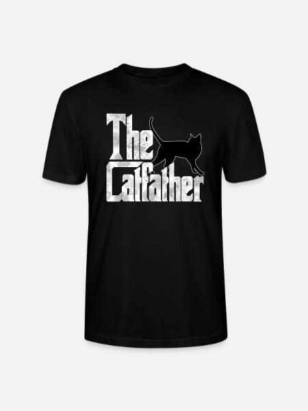 Kattefar Catfather Crazy Cat Far Kitty Daddy - Stanley Stella CRAFTER unisex økologisk-T-shirt - sort