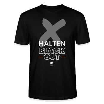 X - Halten- Blackout Dressurreiten Pferde - Stanley/Stella Unisex Bio-T-Shirt CRAFTER - Schwarz - Vorne - Alina (178cm) & Michal (187cm)
