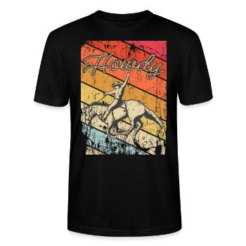 Howdy Partner - Stanley/Stella Unisex Bio-T-Shirt CRAFTER - Schwarz - Vorne - Alina (178cm) & Michal (187cm)