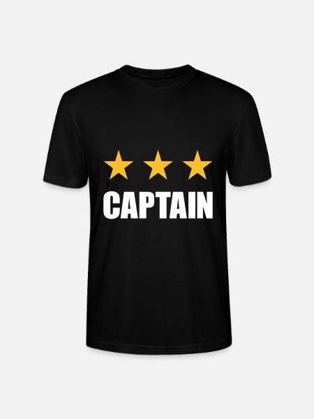 Captain (three stars) - Stanley/Stella CRAFTER Unisex Organic T-Shirt - black