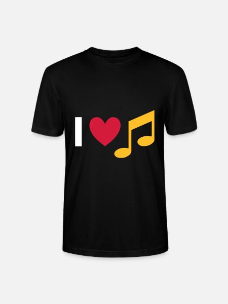 I love music (heart, note) - Stanley/Stella CRAFTER Unisex Organic T-Shirt - black