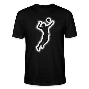 Joueur de volley-ball Enfants Joueur de volley-ball Femmes - T-shirt bio CRAFTER Stanley Stella Unisexe - noir - Devant - Alina (178cm) & Michal (187cm)