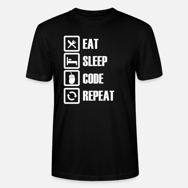 Eat Sleep Program Repeat - Stanley/Stella CRAFTER Unisex Organic T-Shirt - black