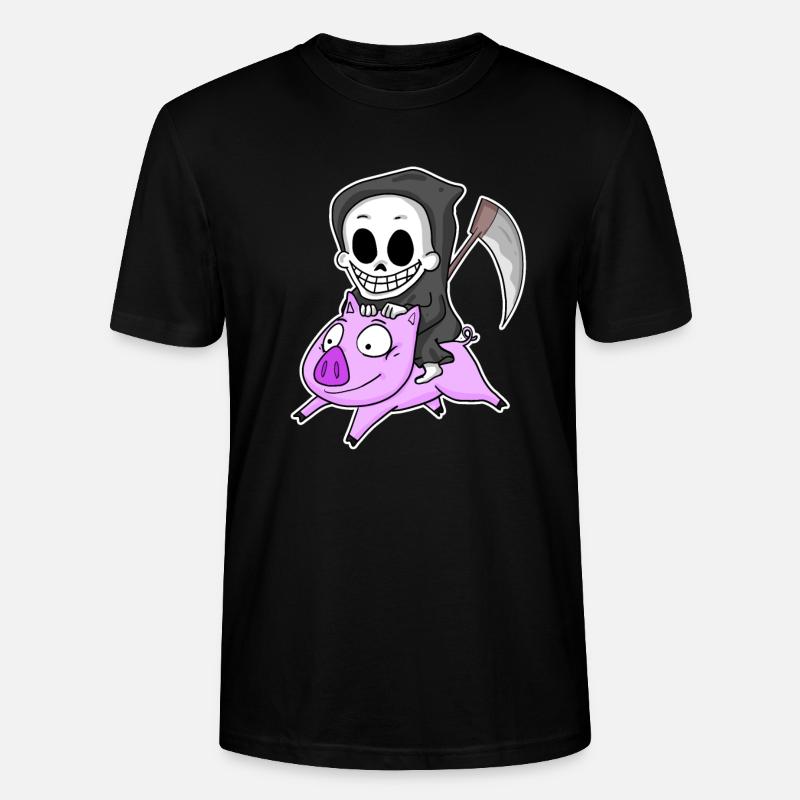 Faucheuse et Cochon - T-shirt bio CRAFTER Stanley Stella Unisexe - noir