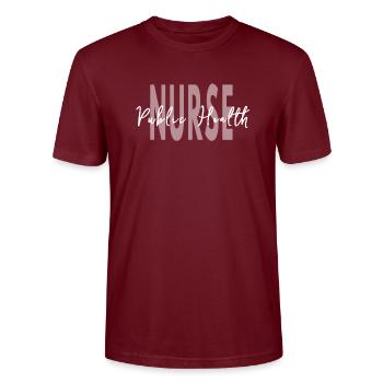 Public Health Nurse RN - Stanley/Stella CRAFTER Unisex Organic T-Shirt - burgundy - Front - Alina (178cm) & Michal (187cm)