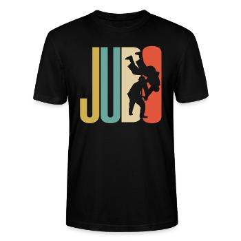 Judo Design - Stanley/Stella Unisex Bio-T-Shirt CRAFTER - Schwarz - Vorne - Alina (178cm) & Michal (187cm)