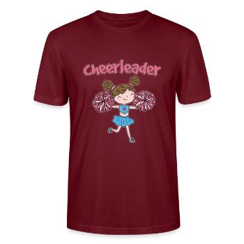 cheerleader - Stanley/Stella CRAFTER Unisex Organic T-Shirt - burgundy - Front - Alina (178cm) & Michal (187cm)