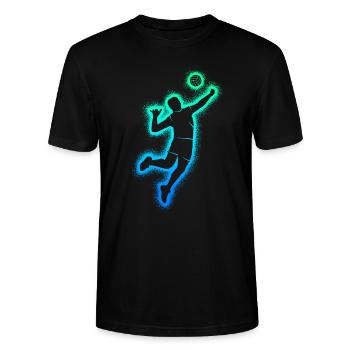 Volleyball Spieler Jungen Männer Volleyballer - Stanley/Stella Unisex Bio-T-Shirt CRAFTER - Schwarz - Vorne - Alina (178cm) & Michal (187cm)