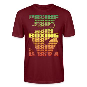 Boxing Boxer Shadow - Sport de combat - T-shirt bio CRAFTER Stanley Stella Unisexe - bordeaux - Devant - Alina (178cm) & Michal (187cm)