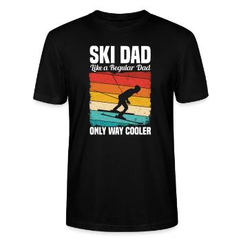 Ski Dad Skifahren Skisport Papa Vater Spruch - Stanley/Stella Unisex Bio-T-Shirt CRAFTER - Schwarz - Vorne - Alina (178cm) & Michal (187cm)