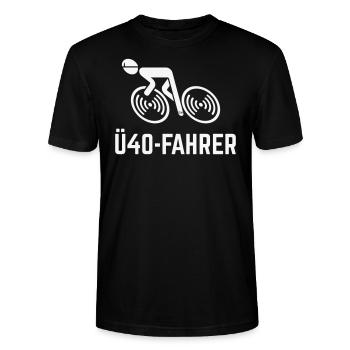 Ü40-Fahrer (Rennradfahrer / Rennrad / Fahrrad / W) - Stanley/Stella Unisex Bio-T-Shirt CRAFTER - Schwarz - Vorne - Alina (178cm) & Michal (187cm)