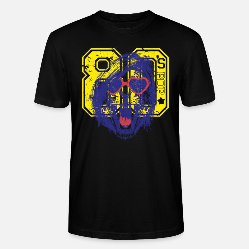 Leopard 80's - T-shirt bio CRAFTER Stanley Stella Unisexe - noir