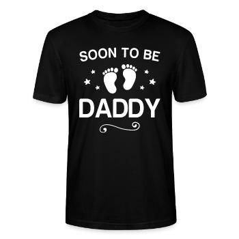 Soon To Be Daddy - Stanley/Stella CRAFTER Unisex Organic T-Shirt - black - Front - Alina (178cm) & Michal (187cm)