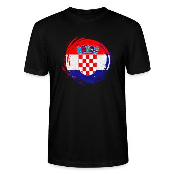 Kroatien - Stanley/Stella Unisex Bio-T-Shirt CRAFTER - Schwarz - Vorne - Alina (178cm) & Michal (187cm)