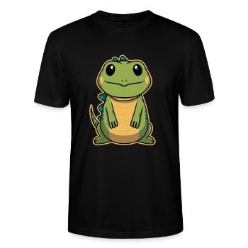 Bébé iguane animal doux - T-shirt bio CRAFTER Stanley Stella Unisexe - noir - Devant - Alina (178cm) & Michal (187cm)