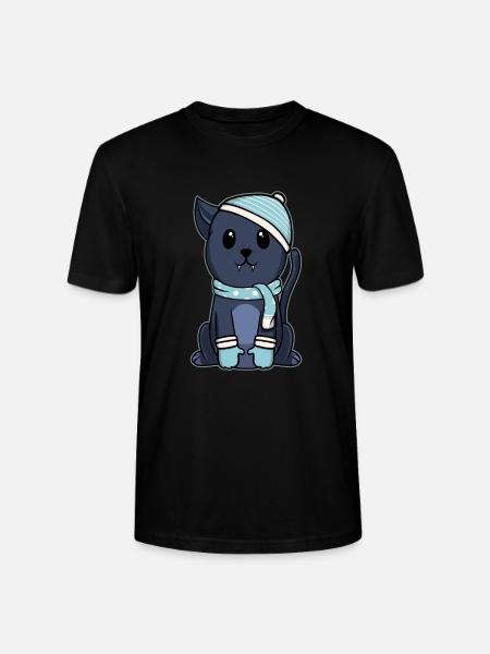 Schattige dieren baby panter grote kat kat kitten - Stanley/Stella Uniseks bio-T-shirt CRAFTER - zwart