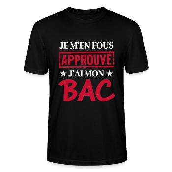 J'ai mon BAC - Bachelier Réussite Bac - T-shirt bio CRAFTER Stanley Stella Unisexe - noir - Devant - Alina (178cm) & Michal (187cm)