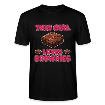 Brownies Saying Girl Funny Brownie Gift - Stanley/Stella CRAFTER Unisex Organic T-Shirt - black - Front - Alina (178cm) & Michal (187cm)