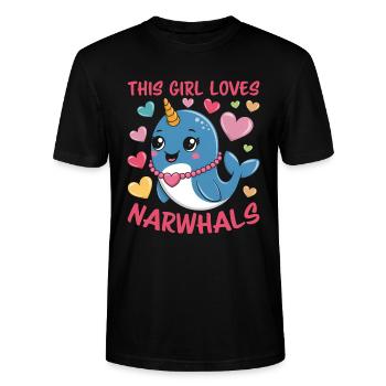 Narval Dire Narvals Drôle Narval Cadeau - T-shirt bio CRAFTER Stanley Stella Unisexe - noir - Devant - Alina (178cm) & Michal (187cm)