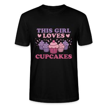 Cupcake Dire Cupcakes Drôle Cupcake Cadeau - T-shirt bio CRAFTER Stanley Stella Unisexe - noir - Devant - Alina (178cm) & Michal (187cm)