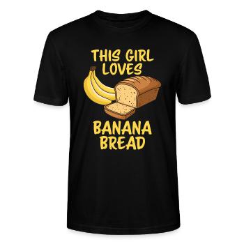 Banana Bread Saying Funny Banana Bread Gift - Stanley/Stella CRAFTER Unisex Organic T-Shirt - black - Front - Alina (178cm) & Michal (187cm)