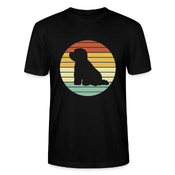 Bichon frisé Chien - T-shirt bio CRAFTER Stanley Stella Unisexe - noir - Devant - Alina (178cm) & Michal (187cm)