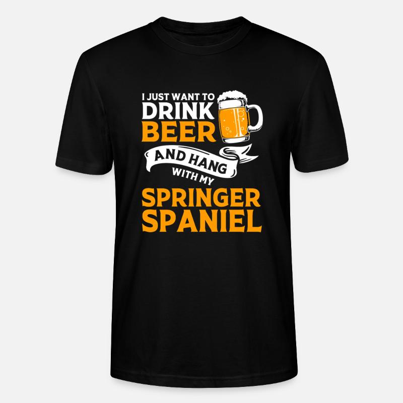 Springer Spaniel - Stanley/Stella Unisex Bio-T-Shirt CRAFTER - Schwarz