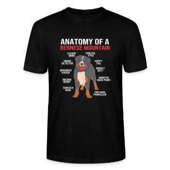 Berner Sennenhund - Stanley/Stella Unisex Bio-T-Shirt CRAFTER - Schwarz - Vorne - Alina (178cm) & Michal (187cm)