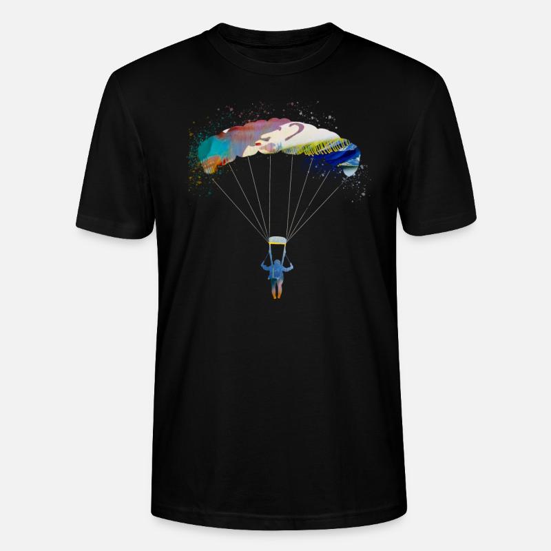 fallschirm,fallschirmfliegen,graffiti,gleitschirm - Stanley/Stella Unisex Bio-T-Shirt CRAFTER - Schwarz